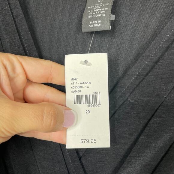 2/$30 NWT Lane Bryant Surplice V-Neck Bandage Dress 20 Black Sleeveless #5781 - Picture 9 of 11